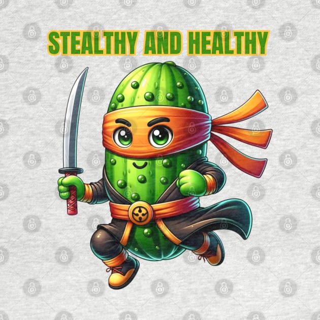 Ninja Cucumber - Stealthy and Healthy Fitness Tee by vk09design